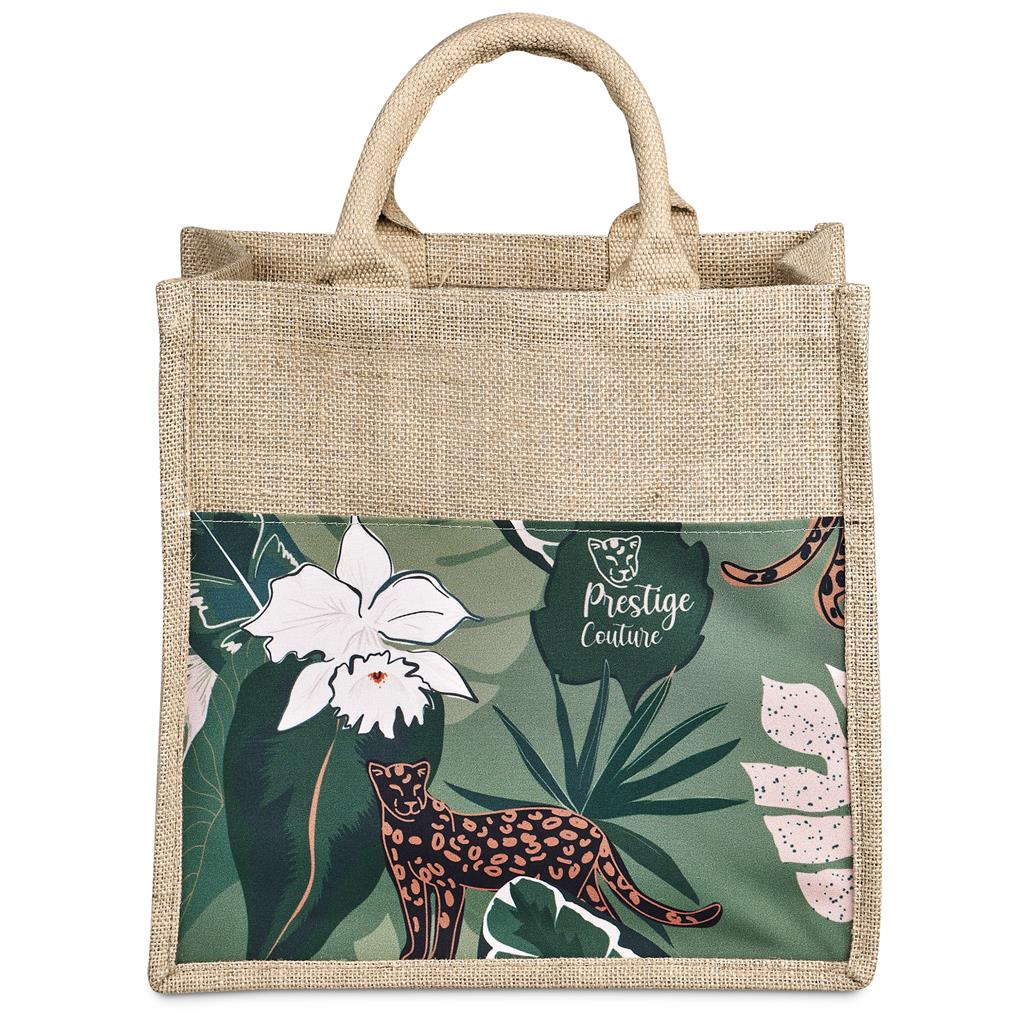 Sample Okiyo Nuri Sublimated Pocket Jute Tote